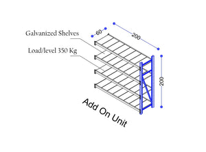 Ayoubi Long Span Shelving - Model No. LS-200-200F (Add-On Unit) - Ayoubi Steel Furniture Factory