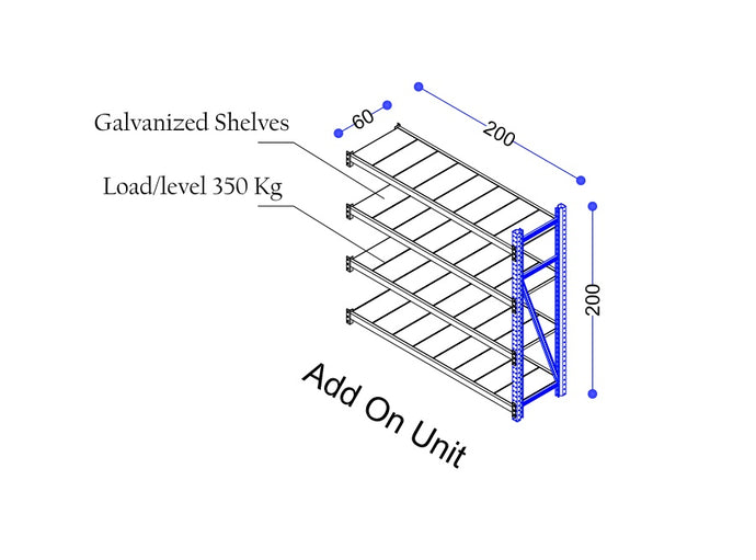 Ayoubi Long Span Shelving - Model No. LS-200-200F (Add-On Unit) - Ayoubi Steel Furniture Factory