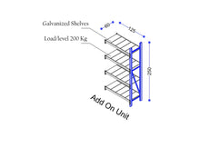 Load image into Gallery viewer, Long Span Shelving - Model No. LS-250-125F (Add-On Unit) - Ayoubi Steel Furniture Factory