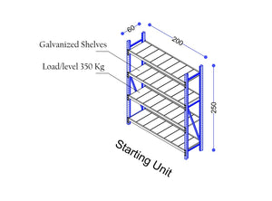 Ayoubi Long Span Shelving - Model No. LS-250-200S (Starting Unit) - Ayoubi Steel Furniture Factory